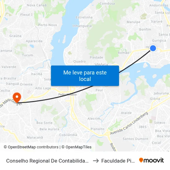 Conselho Regional De Contabilidade - Crc to Faculdade Pio XII map