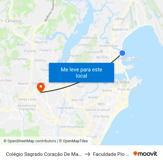 Colégio Sagrado Coração De Maria to Faculdade Pio XII map