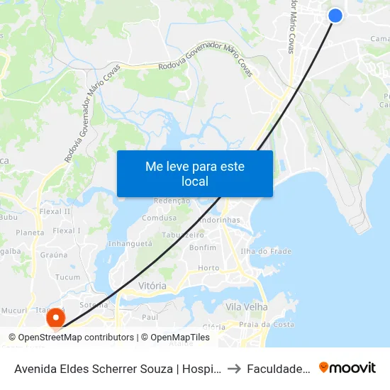 Avenida Eldes Scherrer Souza | Hospital Metropolitano to Faculdade Pio XII map