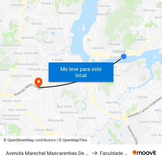 Avenida Marechal Mascarenhas De Moraes, 717 to Faculdade Pio XII map