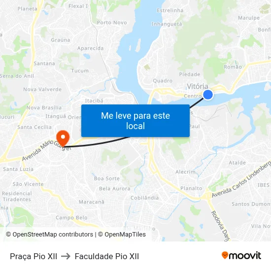 Praça Pio XII to Faculdade Pio XII map