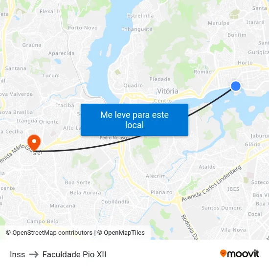 Inss to Faculdade Pio XII map