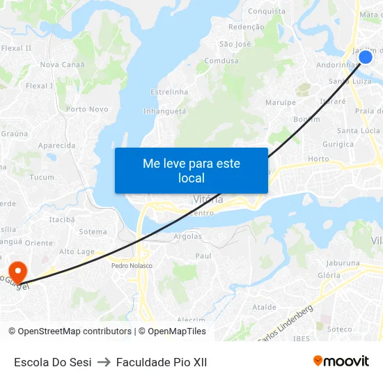 Escola Do Sesi to Faculdade Pio XII map