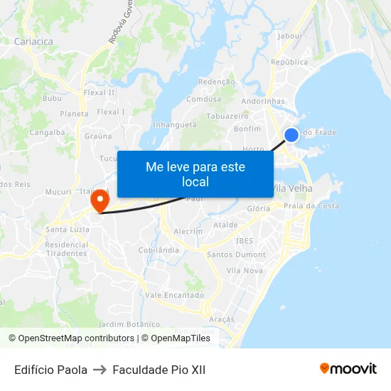 Edifício Paola to Faculdade Pio XII map