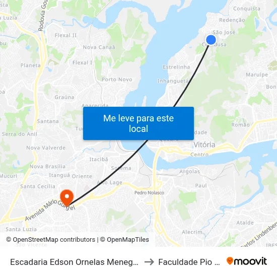 Escadaria Edson Ornelas Meneguci to Faculdade Pio XII map