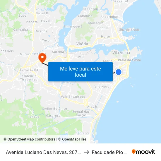 Avenida Luciano Das Neves, 2073a to Faculdade Pio XII map