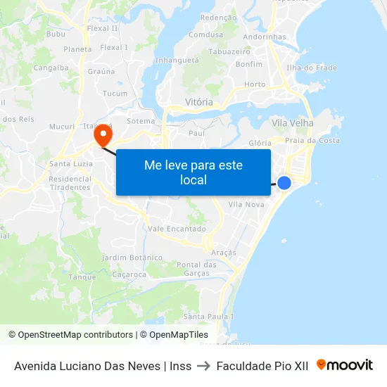 Avenida Luciano Das Neves | Inss to Faculdade Pio XII map
