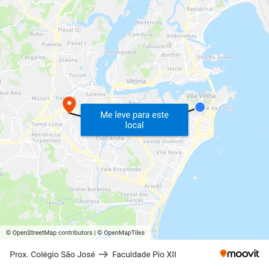 Prox. Colégio São José to Faculdade Pio XII map