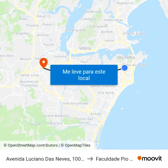 Avenida Luciano Das Neves, 1002a to Faculdade Pio XII map