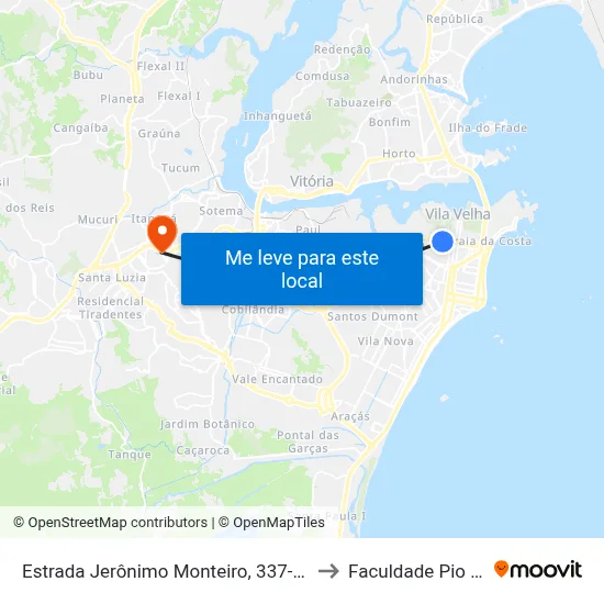 Estrada Jerônimo Monteiro, 337-413 to Faculdade Pio XII map