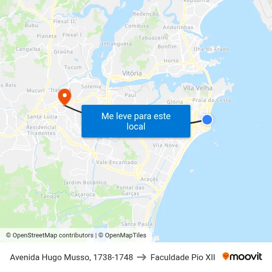 Avenida Hugo Musso, 1738-1748 to Faculdade Pio XII map