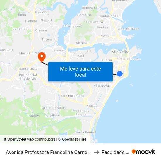 Avenida Professora Francelina Carneiro Setúbal, 1347 to Faculdade Pio XII map