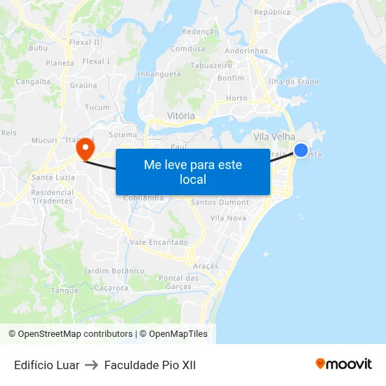 Edifício Luar to Faculdade Pio XII map
