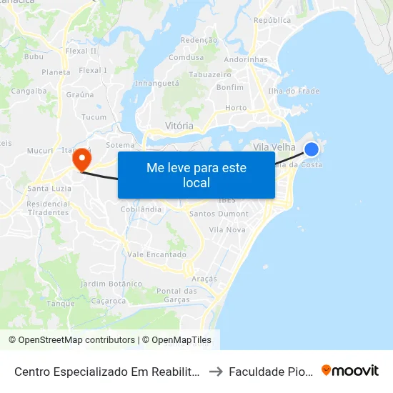 Centro Especializado Em Reabilitação to Faculdade Pio XII map