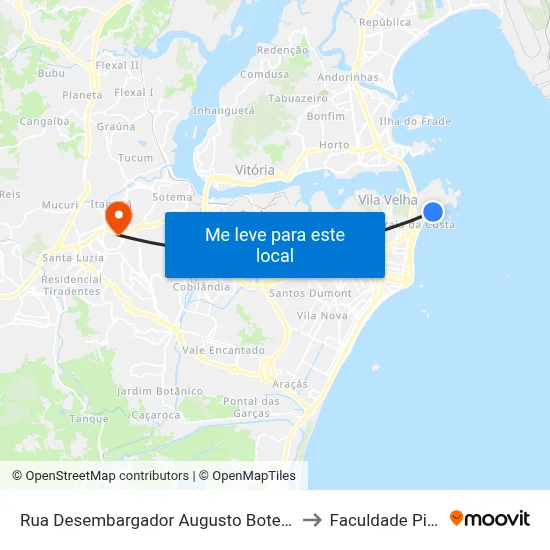 Rua Desembargador Augusto Botelho, 138 to Faculdade Pio XII map