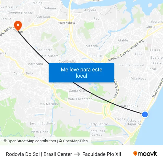 Rodovia Do Sol | Brasil Center to Faculdade Pio XII map