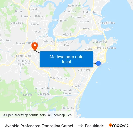 Avenida Professora Francelina Carneiro Setúbal, 731-751 to Faculdade Pio XII map