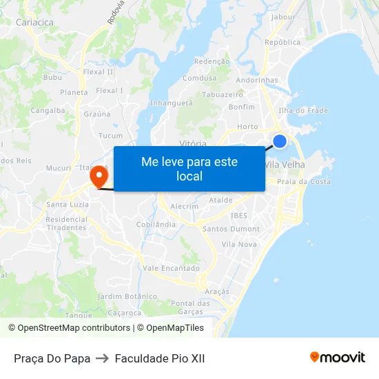 Praça Do Papa to Faculdade Pio XII map