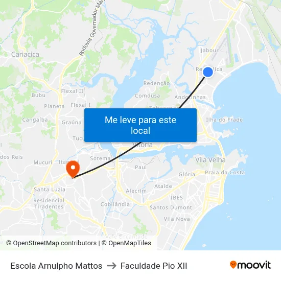 Escola Arnulpho Mattos to Faculdade Pio XII map