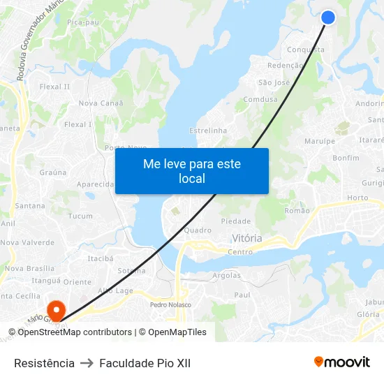 Resistência to Faculdade Pio XII map