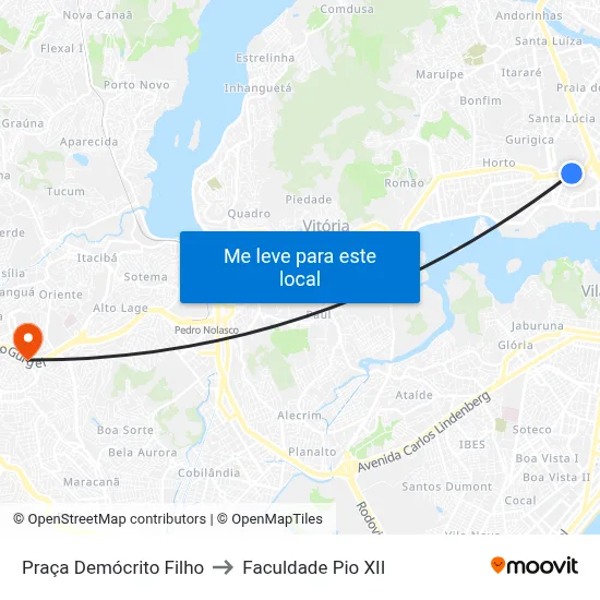 Praça Demócrito Filho to Faculdade Pio XII map