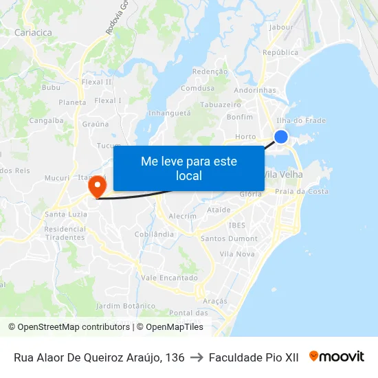 Rua Alaor De Queiroz Araújo, 136 to Faculdade Pio XII map