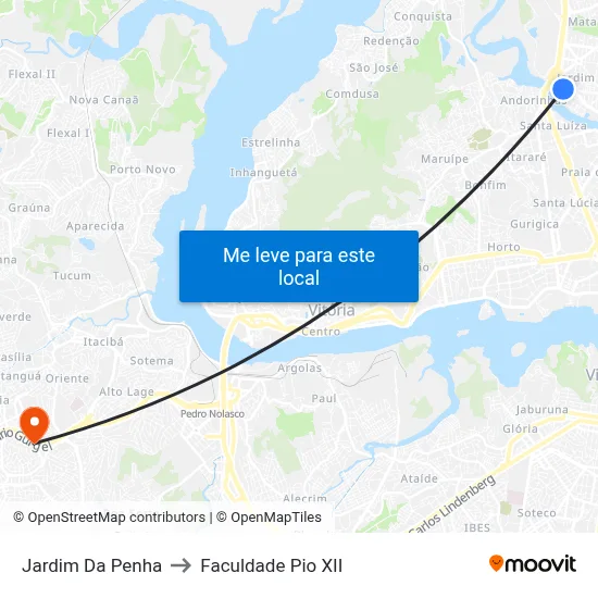 Jardim Da Penha to Faculdade Pio XII map