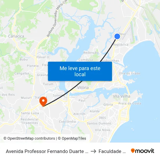 Avenida Professor Fernando Duarte Rabelo, 508 to Faculdade Pio XII map