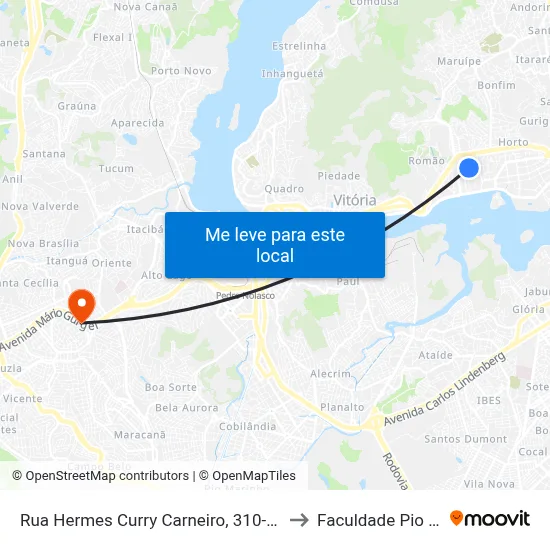 Rua Hermes Curry Carneiro, 310-368 to Faculdade Pio XII map