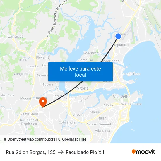 Rua Sólon Borges, 125 to Faculdade Pio XII map