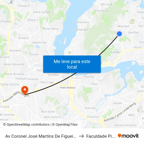 Av Coronel José Martins De Figueiredo, 38 to Faculdade Pio XII map
