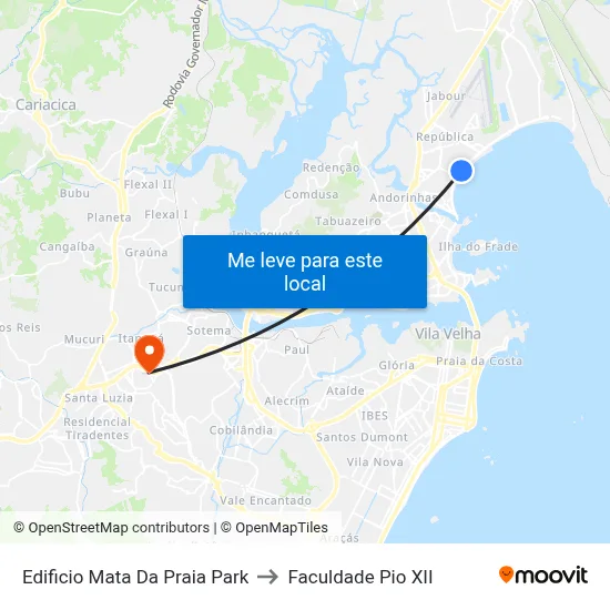 Edificio Mata Da Praia Park to Faculdade Pio XII map