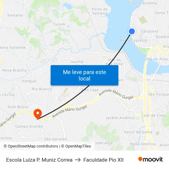 Escola Luíza P. Muniz Correa to Faculdade Pio XII map