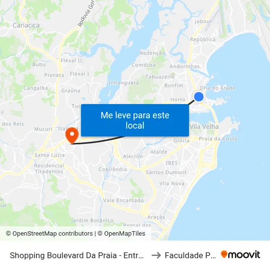 Shopping Boulevard Da Praia - Entrada Lateral to Faculdade Pio XII map