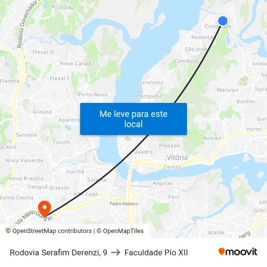 Rodovia Serafim Derenzi, 9 to Faculdade Pio XII map