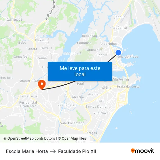 Escola Maria Horta to Faculdade Pio XII map