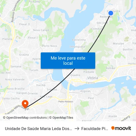 Unidade De Saúde Maria Leda Dos Santos to Faculdade Pio XII map