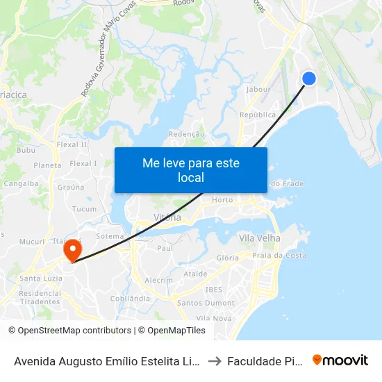 Avenida Augusto Emílio Estelita Lins, 232 to Faculdade Pio XII map