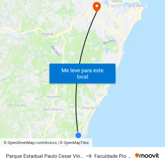 Parque Estadual Paulo Cesar Vinha to Faculdade Pio XII map