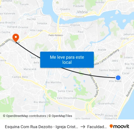 Esquina Com Rua Dezoito - Igreja Cristã Maranata / Santa Gula to Faculdade Pio XII map