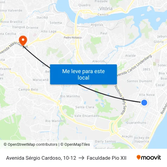 Avenida Sérgio Cardoso, 10-12 to Faculdade Pio XII map