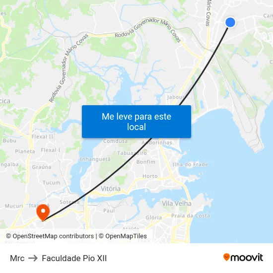 Mrc to Faculdade Pio XII map