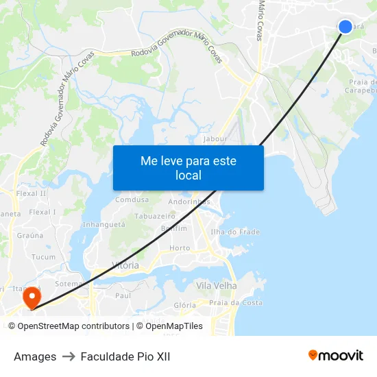 Amages to Faculdade Pio XII map