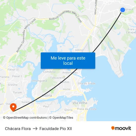 Chácara Flora to Faculdade Pio XII map