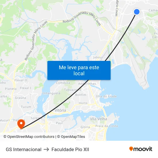 GS Internacional to Faculdade Pio XII map