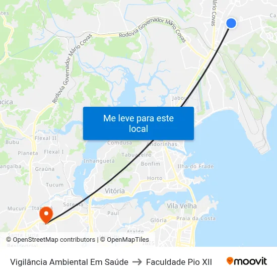 Vigilância Ambiental Em Saúde to Faculdade Pio XII map