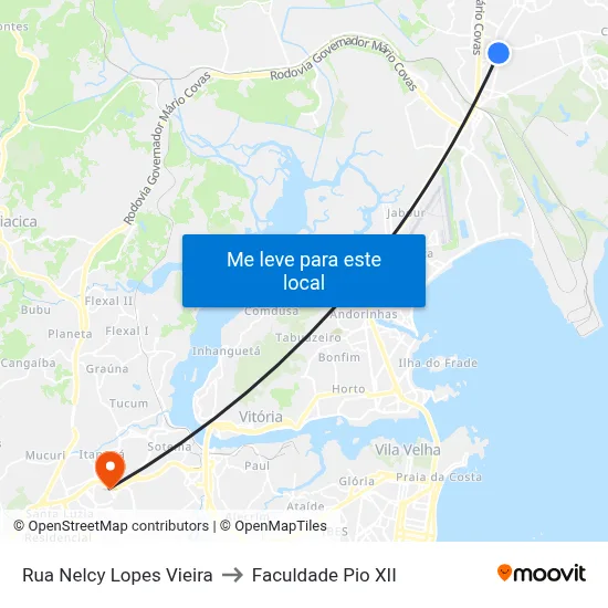 Rua Nelcy Lopes Vieira to Faculdade Pio XII map