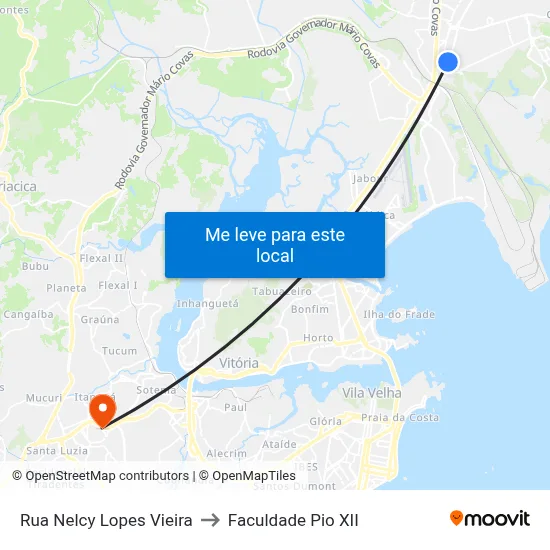 Rua Nelcy Lopes Vieira to Faculdade Pio XII map