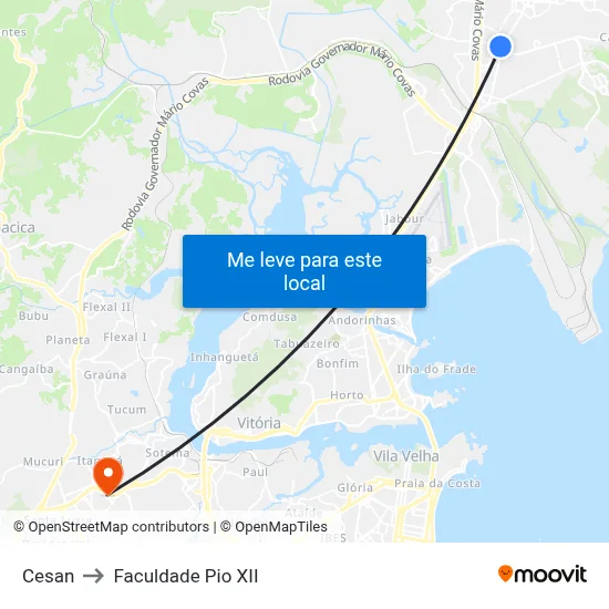 Cesan to Faculdade Pio XII map