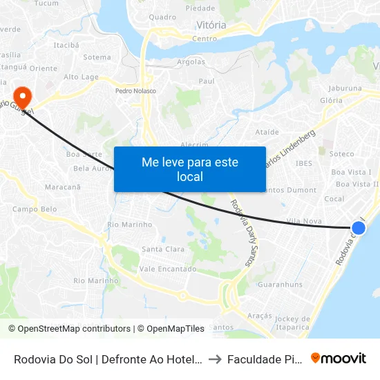 Rodovia Do Sol | Defronte Ao Hotel Faraóh to Faculdade Pio XII map